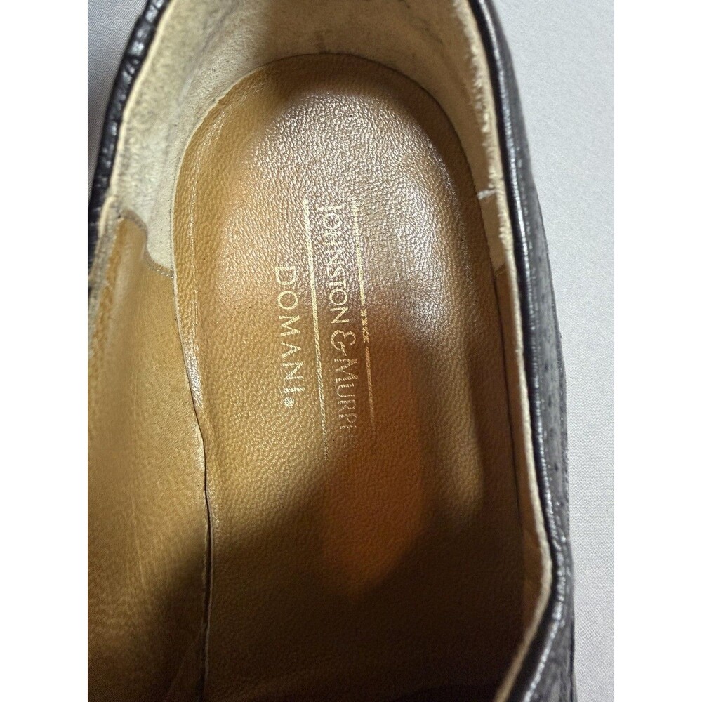 Johnston & Murphy Black Leather Toe Wingtip Oxford Shoes Made in Italy 9.5 M - Picture 14 of 14